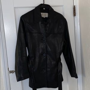 Black leather jacket